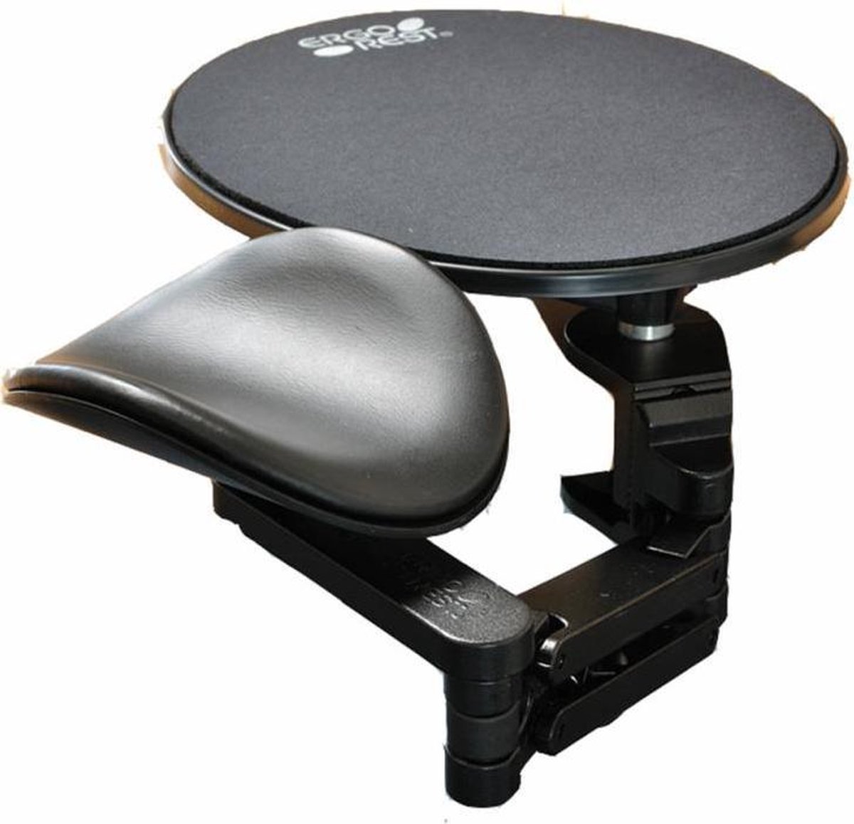 Ergorest met muispad en 13 cm armschelp- zwart, lengte zwenkarm 125 mm /dikte blad 15-43 mm