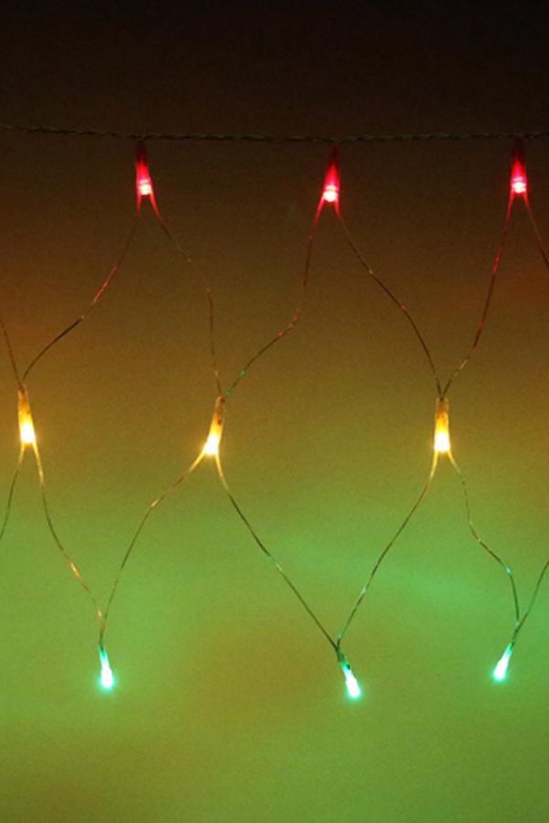 Licht net met 45 rood-geel-groene lampjes - Merkloos