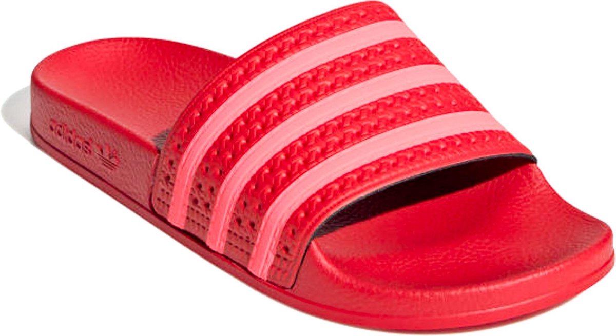 adidas Adilette Slippers - Maat 38 - Vrouwen - rood/roze | bol.com