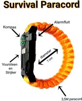 Oranje Paracord Survival Armband Kompas
