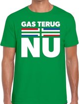 Groningen protest t-shirt gas terug NU groen voor heren L