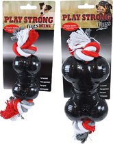 Play Strong rubber mini bot met floss 9 cm zwart