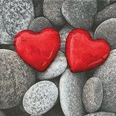Paper + Design Love Stones Papier Grijs, Rood 20stuk(s) papieren servetten