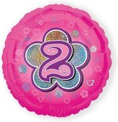 Helium Ballon 2 Jaar Roze 43cm leeg