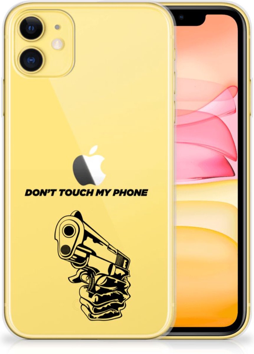 Apple iPhone 11 Silicone-hoesje Gun Don't Touch My Phone