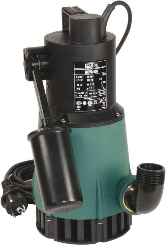Pompe Submersible Drainage Eau Claire NOVA UP 600M-A 0,52Kw 1x230V Flotteur DAB