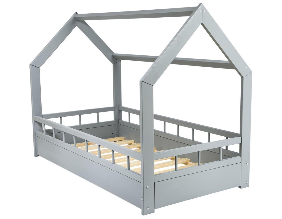 Peuterbed «PLUME» in walnoot met matras ️ Petite Amélie