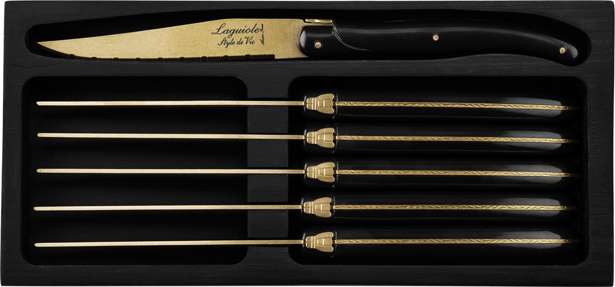 Bol.com Laguiole Style de Vie Steakmessen Prestige Line - 6-delig - Koper aanbieding