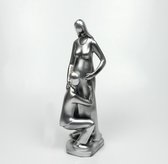 Beeld "Pregnant Woman and man" zilverkleurig, staand model, New Dutch