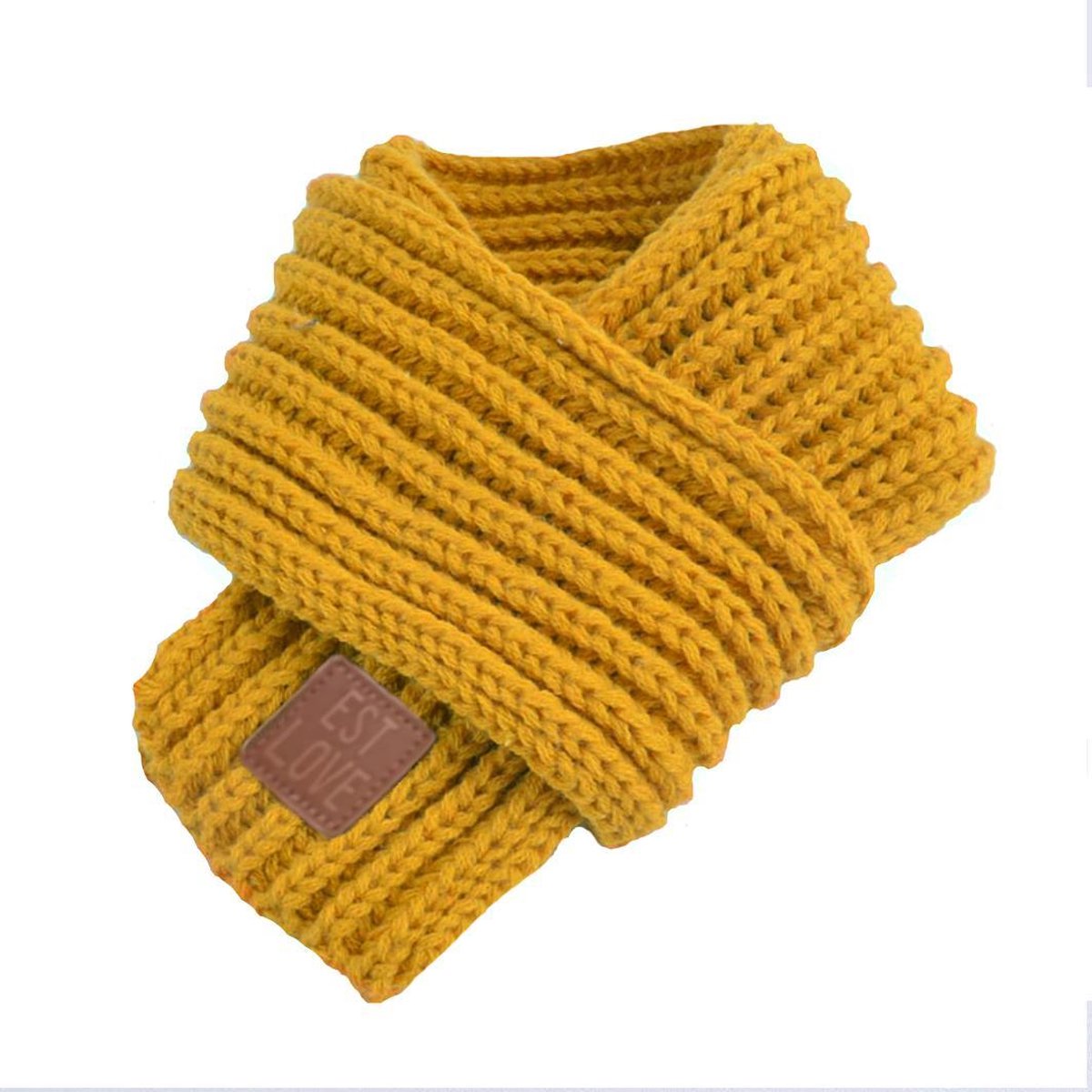 Warme gebreide kindersjaal Knitted|Gele sjaal meisjes jongens | bol.com