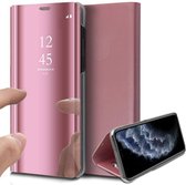 Hoesje geschikt voor iPhone 11 pro max - spiegel book case cover roségoud