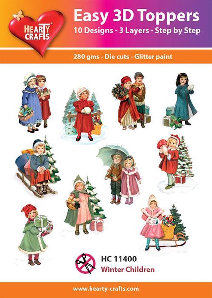 Easy 3D Topper Kerst Winter Kinderen - HC11400