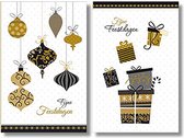20 Kerstkaarten - Folie - Witte envelop - 10,5 x 16 cm