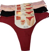 Dames naadloos strings 3 pack XXL 40-42 in 3 kleuren