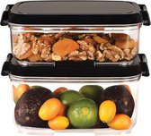 Vershoudbakjes - Zwart / Wit - Opbergbak - opbergdoos - set - 2 delig - 2000ml