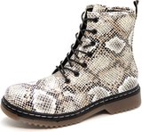 Fabulous Fabs Dames Veterboot F71512.832 Lichtgrijs/Combi - Maat 40