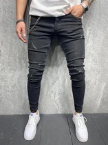 Zwarte Skinny Jeans Mannen Gescheurde Jeans Mannelijke 2021 Nieuwe Casual Gat Straat Hip Hop Slanke Denim Broek Man Mode jogger Broek