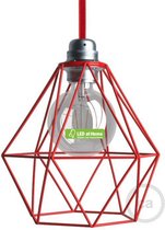 LEDatHOME – Metalen lampenkap Diamond met E27 fitting - Rood