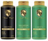 Robson Peluquero Kit 2x300ml Silver Shampoo & Haarmasker Original Brasil 300ml koele helderer Tinten ANTI-GEEL & Robson Peluquero Homecare KIT Green 2x300ml