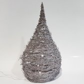 Druppel met verlichting / kerst / kerstverlichting - Grijs / zilver - ø 31 x 61 cm hoog