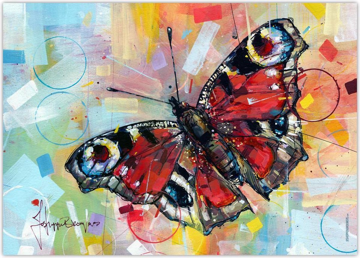 Passionforart.eu Vlinder - Dagpauwoog - Poster - 40 x 30 cm Full colour