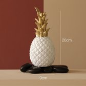 Ananas Kunst - Keramiek - Goud - maat M 20X9 CM - Decoratie Woonkamer - Woonaccesoires