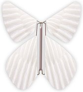 Magic Butterfly ® - Opdraai Vlinder - Magische Vlinders - Vlinder voor in een kaart – 10 stuks Feather Pearl White