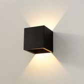 Cubo black up & down - dimbaar » verlichting voor binnen en buiten | wandlamp van 6 Watt | lamp met IP54 | CRI >90