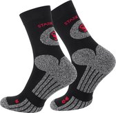STARK SOUL | 2 Paar Trekking Socks | Wandelsokken | Outdoor sokken | maat 43-46 | Zwart/Grijs