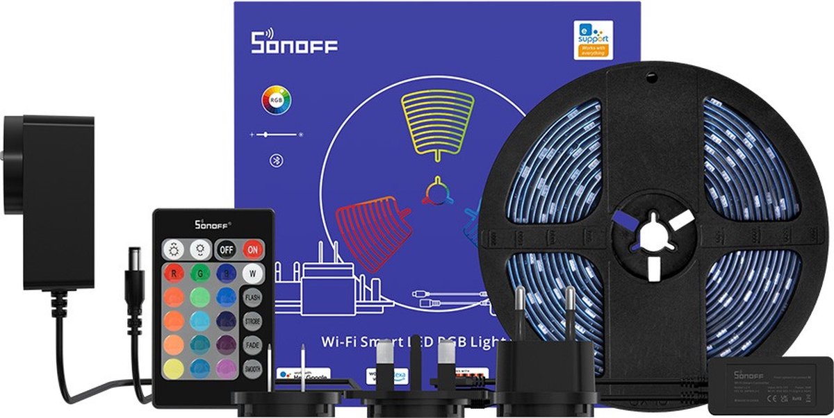 Sonoff - Smart LED Licht Strip - 5 Meter - LED Light - RGB - Werkt met Alexa , Google Assistant , Google Nest - Android & IOS -