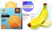 2 Stuks Pack: Hoogwaardige Puzzel Cube -Anti-Stress Fidget -Bekend Van TikTok - Kinderen/Volwassenen - Fruit Series Fidget -  Sinassappel + Banaan - Sale!