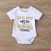 Cakesmash outfit wit zwart goud / first birthday outfit / eerste verjaardag set / een jaar / babykleding / kleding 1 jaar - It's my first birthday