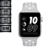 RipaWare Sport Watch bandje - Compatible met Apple - Silicone - 38, 40, 41mm - S/M - grijs / wit