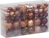 Set de boules de Noël - Boules de Noël - Décorations de Noël - 100 pièces - champagne et marron
