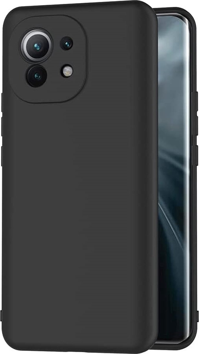 Hoesje Geschikt voor Xiaomi Mi 11 - Zwart Siliconen Case