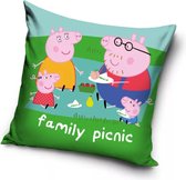 Peppa Pig Family Picnic Sierkussens - Kussen - 40 x 40 inclusief vulling - Kussen van Polyester - KledingDroom®