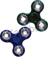 Spinner 2x blauw en groen - 7.5 cm - handspinner