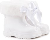 Igor - Regenlaarzen voor meisje - Bimbi Soft hoogglans met strik - Wit - maat 26EU