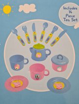 Peppa Pig Thee Set - Kinderspeelgoed - Blauw / Roze - Kunststof - 3+ - 14 Delige Set