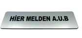 Deurbordje met tekst Hier Melden A.U.B. - Deur Tekstbordje - Deur - Zelfklevend - Bordje - RVS Look - 150 mm x 50 mm x 1,6 mm - 5 jaar Garantie