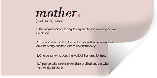 Stickers muraux - Film adhésif - Fête des Mères - Mother - Citations - Cadeau pour maman - 120 x 60 cm - Film adhésif - Stickers muraux chambre d'enfant - Papier peint autocollant - Film adhésif