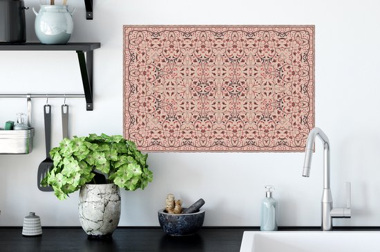 Stickers muraux - Tapis Persan - Tapis - Motifs - Rose - 60x40 cm - Film Adhésif