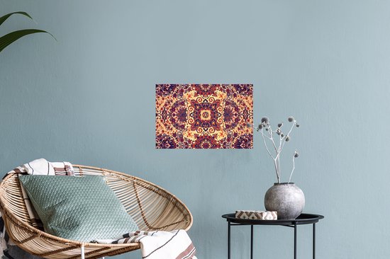 Stickers muraux - Film autocollant - Tapis persan - Motifs - Rouge - Jaune - 30x20 cm - Film adhésif - Stickers muraux chambre d'enfant - Papier peint autocollant - Papier peint autocollant - Film autocollant