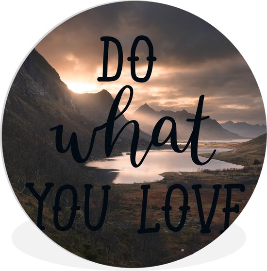 WallCircle - Cercle mural - Cercle mural intérieur - Citations - Berg - Water - 140x140 cm - Décoration murale - Peintures ronds