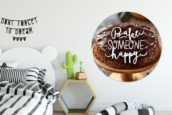 WallCircle - Wall Circle - Wall Circle Indoor - 'Pâtisser quelqu'un heureux' - Proverbes - Citations - 150x150 cm - Décoration murale - Peintures Ronds