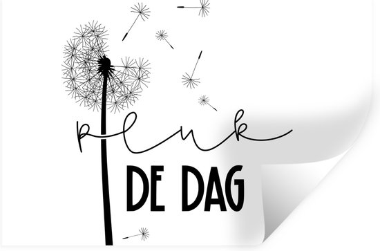 Muurstickers - Sticker Folie - Quotes - Pluk de dag - Carpe diem - Spreuken - 120x80 cm - Plakfolie - Muurstickers Kinderkamer - Zelfklevend Behang - Zelfklevend behangpapier - Stickerfolie