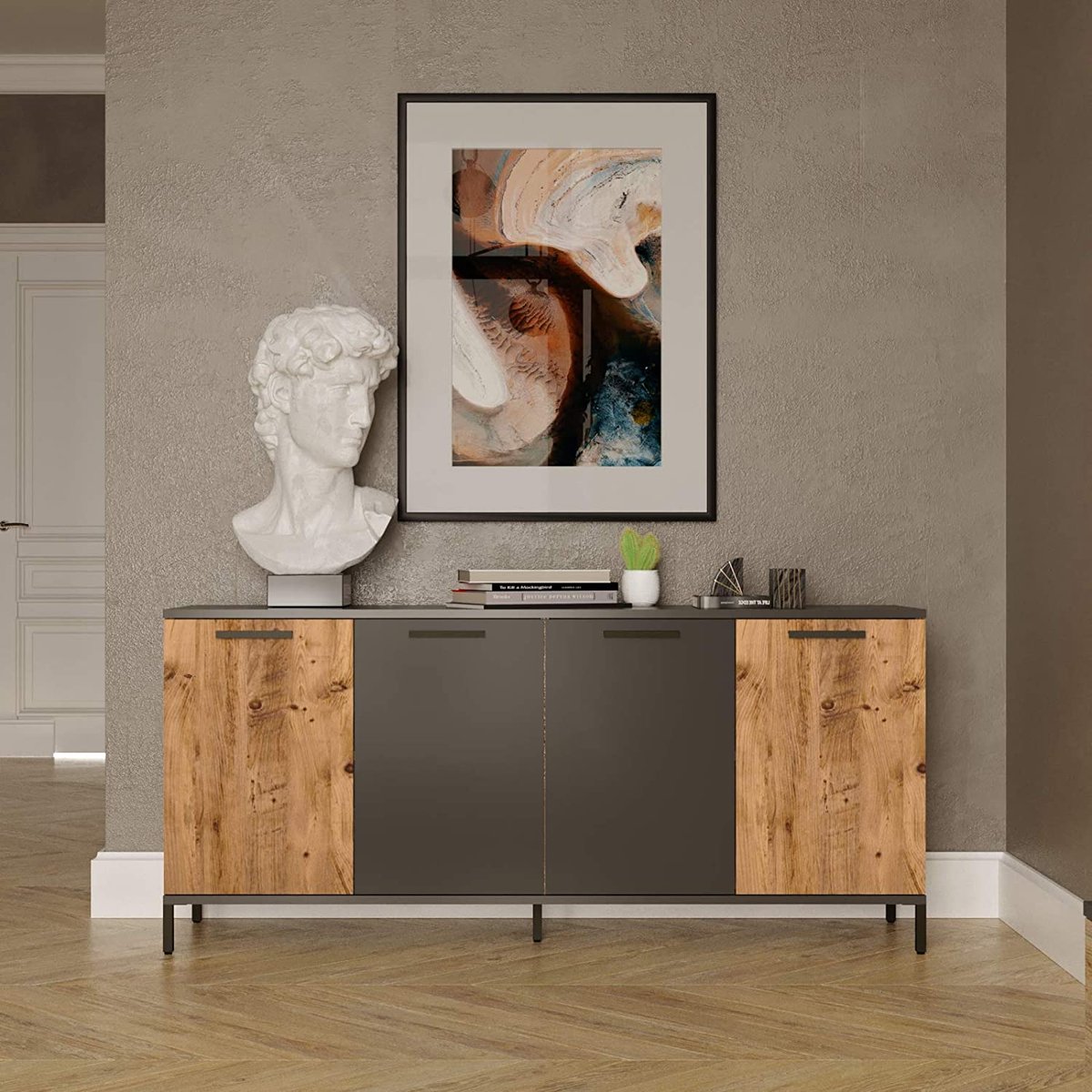SoBuy FSB19-Z Table Console Table d'appoint Bout de canapé Table d'entrée Cadre et 4 Pieds en Fer - L120cm x P20cm x H65cm - Maison