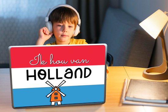 Autocollant pour ordinateur portable - 15,6 pouces - Drapeau - Moulin à vent - Nederland - 36x27,5 cm - Autocollants pour ordinateur portable - Skin pour ordinateur portable - Housse