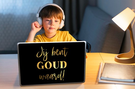 Laptop sticker - 13.3 inch - Spreuken - Jij bent goud waard - Quotes - 31x22,5cm - Laptopstickers - Laptop skin - Cover