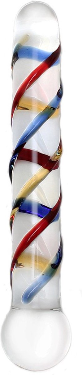 Rimba Sensual Glass Glazen Dildo Rachella - transparant/rood/blauw/geel